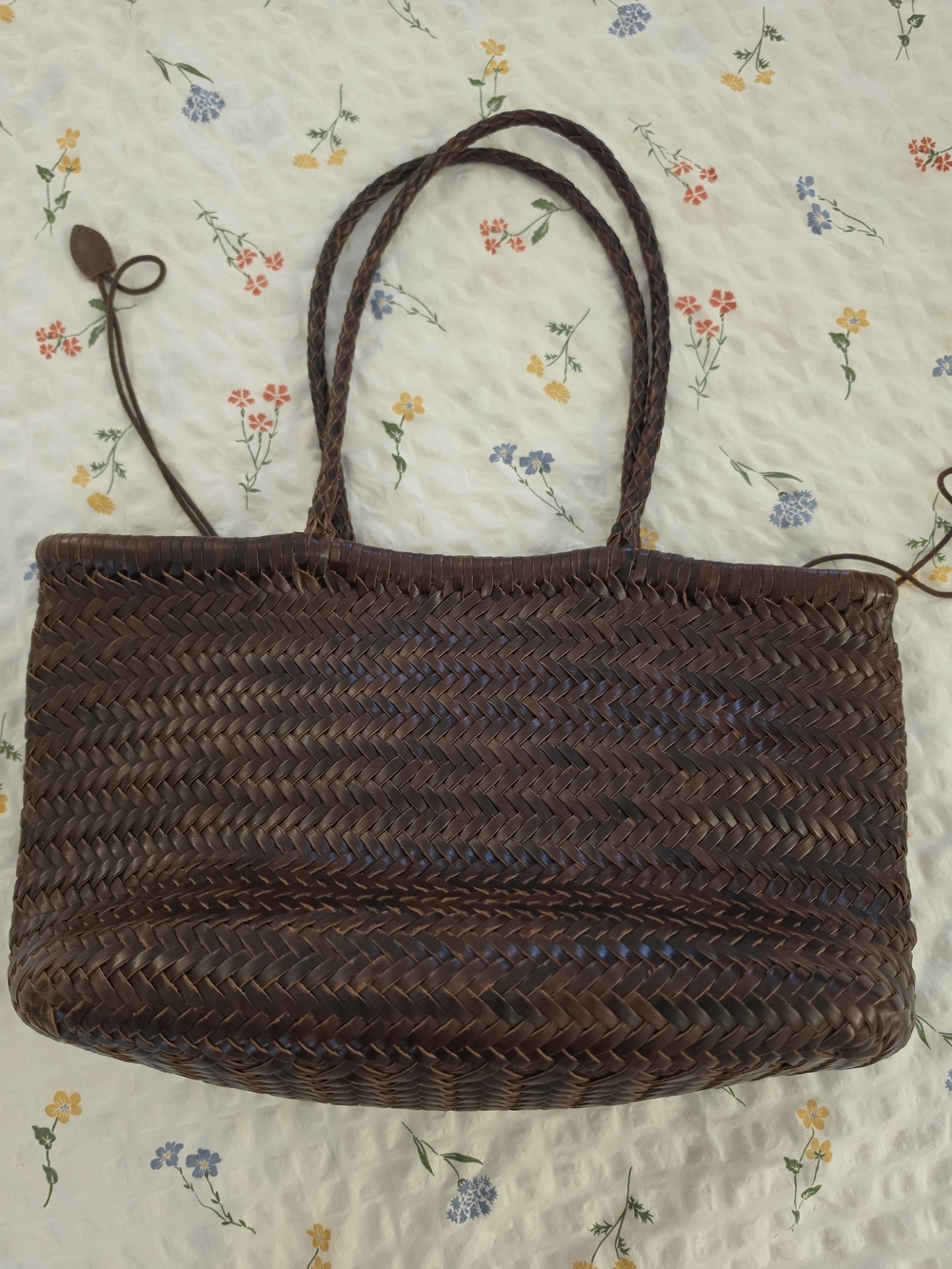 Hand-Woven Italian Full Grain Leather Basket Bag Dragon Diffusion Inspired - Picture 10 of 13